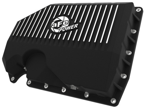 aFe 05-19 VW 1.8L/2.0L w/o Oil Sensor Engine Oil Pan Black POWER Street Series w/ Machined Fins