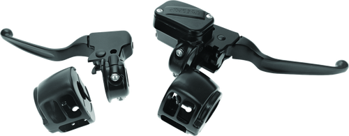 Bikers Choice 15-17 Softail Black Handlebar Control Kit 1/2 Inch Bore Single Disc