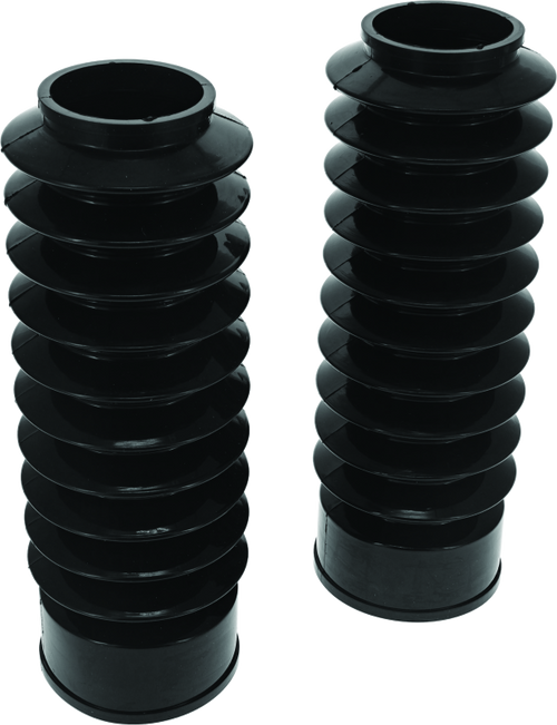 Bikers Choice 49MM Black Long Fork Boots Extended 8.75in / Collapsed 3.5in (Pair)