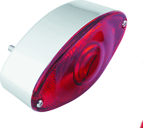 Bikers Choice Chrome Cat Eye Tail Lamp Assembly Red Lens Universal Custom