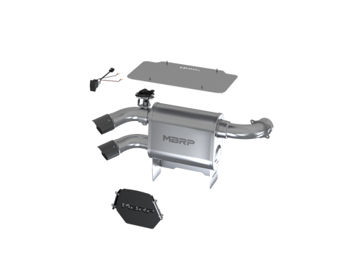 Dual Slip On System W/ 3" Active Exhaust Cf Tip