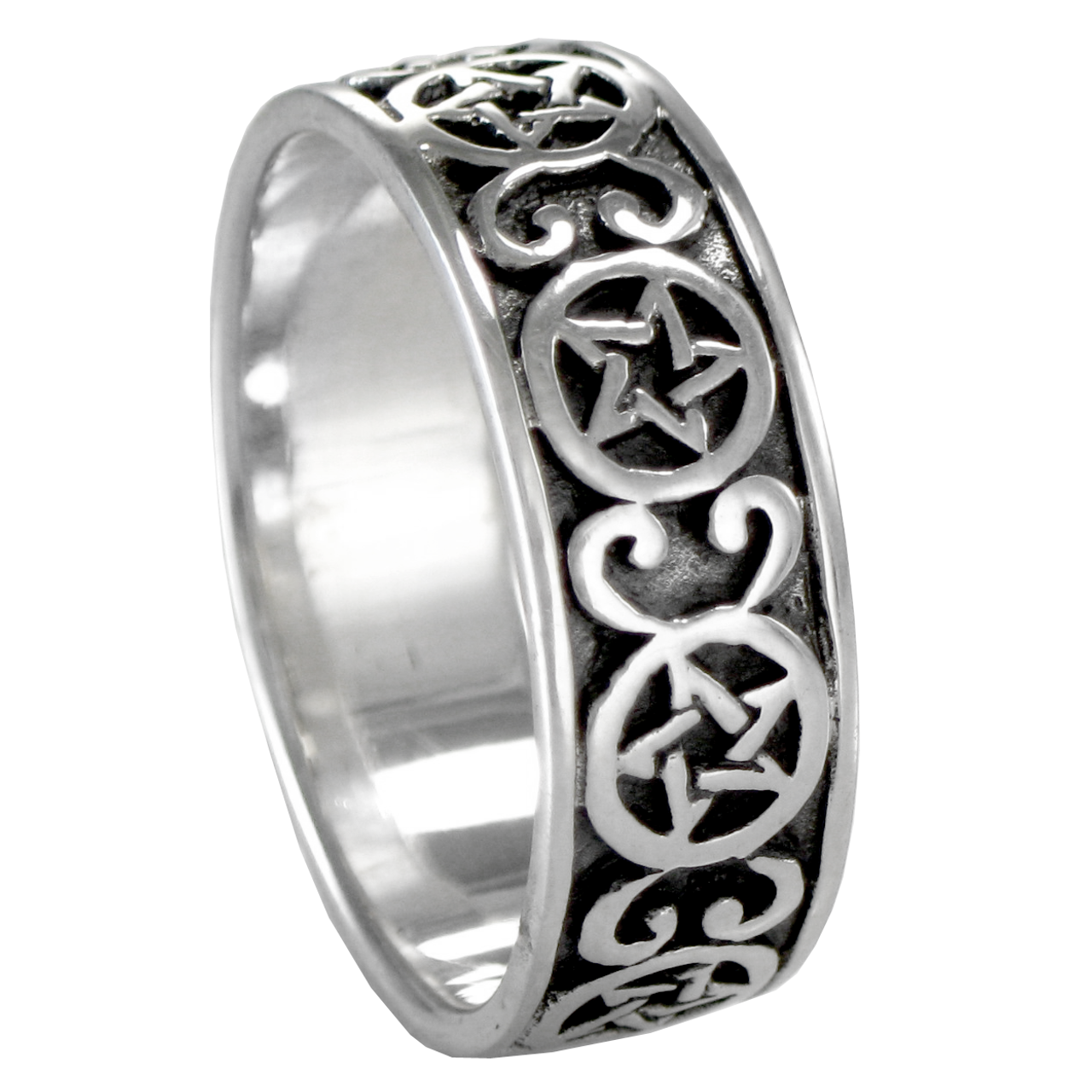 Silver Celtic Knot Pentacle Ring Band - Moonlight Mysteries Wholesale