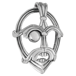 Sterling Silver Odin Three-dimensional Pendant