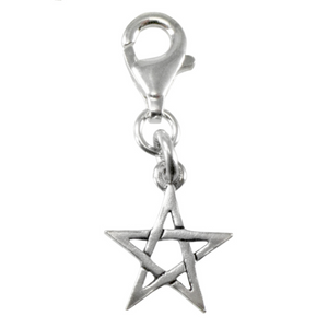 Sterling Silver Pentacle Star Clip Charm Sterling Silver Pentacle Star Clip Charm