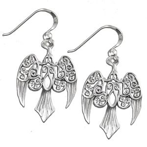Sterling Silver Goddess Morrigan Raven Earrings Sterling Silver Goddess Morrigan Raven Earrings