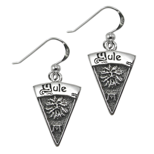 Sterling Silver Yule Sabbat Dangle Earrings Sterling Silver Yule Sabbat Dangle Earrings