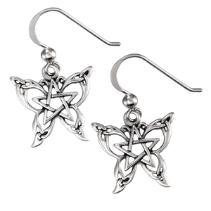 Sterling Silver Butterfly Pentacle Earring Sterling Silver Butterfly Pentacle Earring