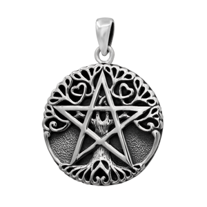 Sterling Silver Large Tree Pentacle Pendant Sterling Silver Large Tree Pentacle Pendant