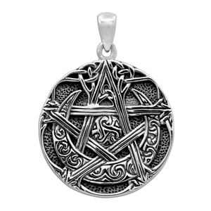 Sterling Silver Moon Pentacle Pendant Sterling Silver Moon Pentacle Pendant