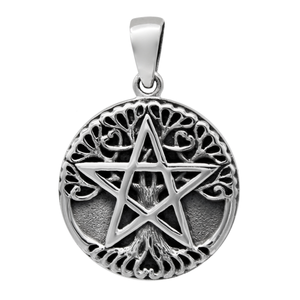 Sterling Silver Small Tree Pentacle Pendant Sterling Silver Small Tree Pentacle Pendant