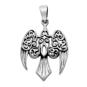 Sterling Silver Small Morrigan Raven Pendant Sterling Silver Small Morrigan Raven Pendant