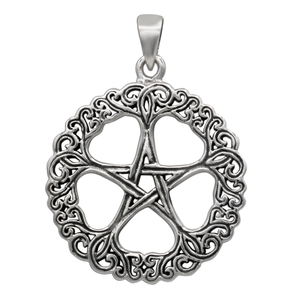 Sterling Silver Rose Pentacle Pendant Sterling Silver Rose Pentacle Pendant