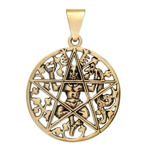 Bronze Cernunnos Pentacle Pendant