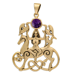 Bronze Rhiannon Pendant with Amethyst Bronze Rhiannon Pendant with Amethyst