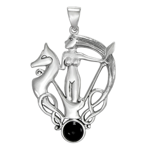 Sterling Silver Morrigan Pendant with Black Onyx