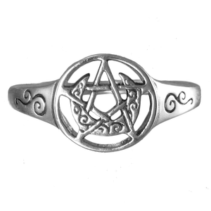 Sterling Silver Crescent Moon Pentacle Ring Sterling Silver Crescent Moon Pentacle Ring