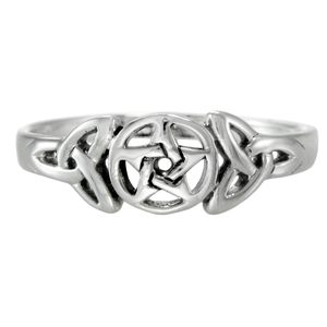 Sterling Silver Celtic Knot Pentacle Triquetra Ring Sterling Silver Celtic Knot Pentacle Triquetra Ring