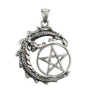 Sterling Silver Dragon Pentacle Pendant Sterling Silver Dragon Pentacle Pendant