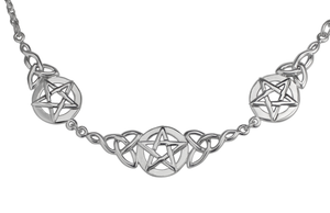 Sterling Silver Celtic Knot Triquetra Pentacle Necklace Sterling Silver Celtic Knot Triquetra Pentacle Necklace