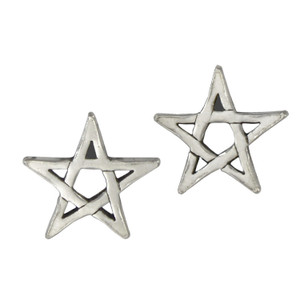 Sterling Silver Pentagram Star Post Earrings Sterling Silver Pentagram Star Post Earrings