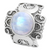 Large Victorian Triple Moon Goddess Ring with Rainbow Moonstone