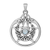 Sterling Silver Crescent Moon Pentacle Circle Pendant with Rainbow Moonstone