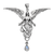 Sterling Silver Melusine Pendant with Rainbow Moonstone