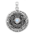 Sterling Silver Moon Pentacle Pendant Rainbow Moonstone