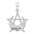 Sterling Silver Small Crescent Moon Pentacle Pendant