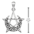 Sterling Silver Small Crescent Moon Pentacle Pendant