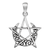 Sterling Silver Small Crescent Moon Pentacle Pendant