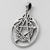 Sterling Silver Crescent Moon Pentacle Circle Pendant
