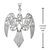 Sterling Silver Large Morrigan Raven Pendant 