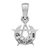 Sterling Silver Tiny Crescent Moon Pentacle Pendant