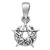 Sterling Silver Tiny Crescent Moon Pentacle Pendant