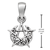 Sterling Silver Tiny Crescent Moon Pentacle Pendant