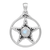 Sterling Silver Triquetra Pentacle Pendant with Rainbow Moonstone