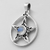Sterling Silver Triquetra Pentacle Pendant with Rainbow Moonstone