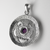 Sterling Silver Large Cut Out Moon Pentacle Pendant with Amethyst