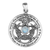 Sterling Silver Large Cut Out Moon Pentacle Pendant with Rainbow Moonstone