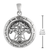 Sterling Silver Large Cut Out Tree Pentacle Pendant