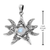 Sterling Silver Moon Phase Pendant with Rainbow Moonstone