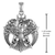 Sterling Silver Large Crescent Raven Pentacle Pendant