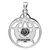 Sterling Silver Vermeil Crescent Moon Pentacle Pendant with Circle and Rainbow Moonstone