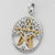 Sterling Silver Vermeil Cut Out Tree Pentacle Pendant