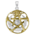 Sterling Silver Vermeil Cut Out Moon Pentacle Pendant