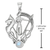 Sterling Silver Morrigan Goddess Pendant with Rainbow Moonstone