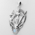 Sterling Silver Morrigan Goddess Pendant with Rainbow Moonstone