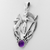 Sterling Silver Morrigan Goddess Pendant with Amethyst