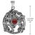 Sterling Silver Odin Sleipnir Pendant with Garnet